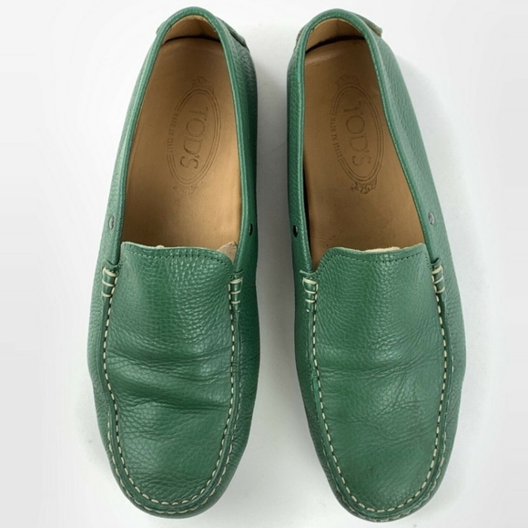 Tod's Shoes - TOD'S Green Leather Driver Moccasins
